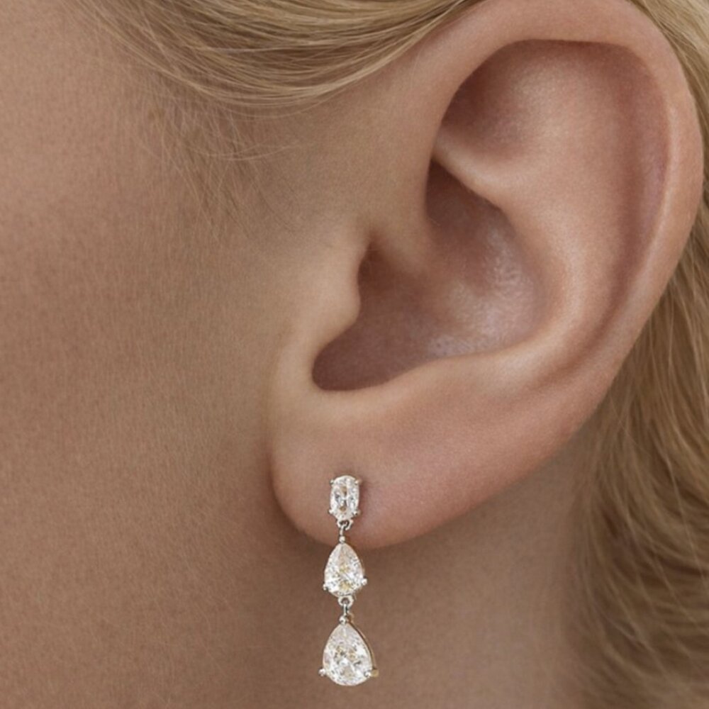 "Ashton" Silver Drop Dangly Earrings